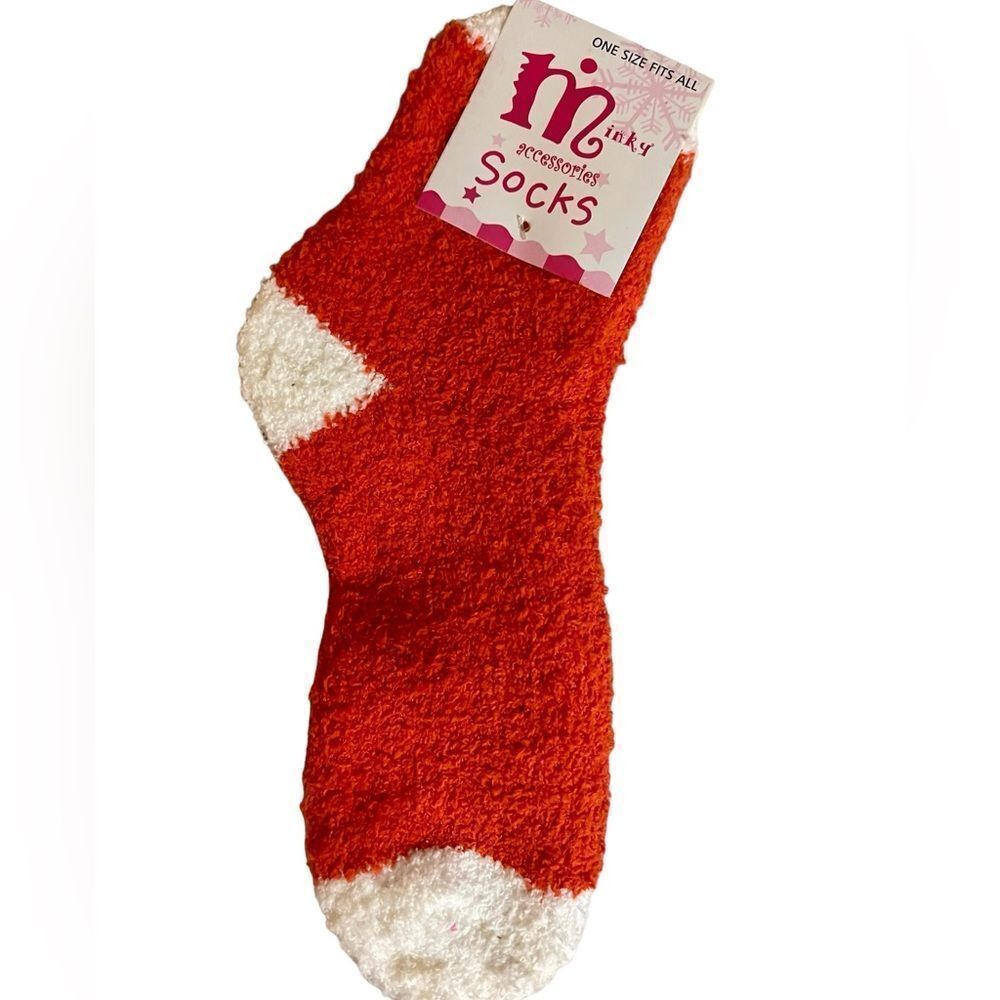 Minky Soft Fuzzy Slipper Socks Sz 9-11